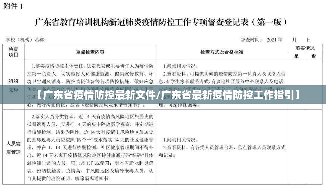 【广东省疫情防控最新文件/广东省最新疫情防控工作指引】