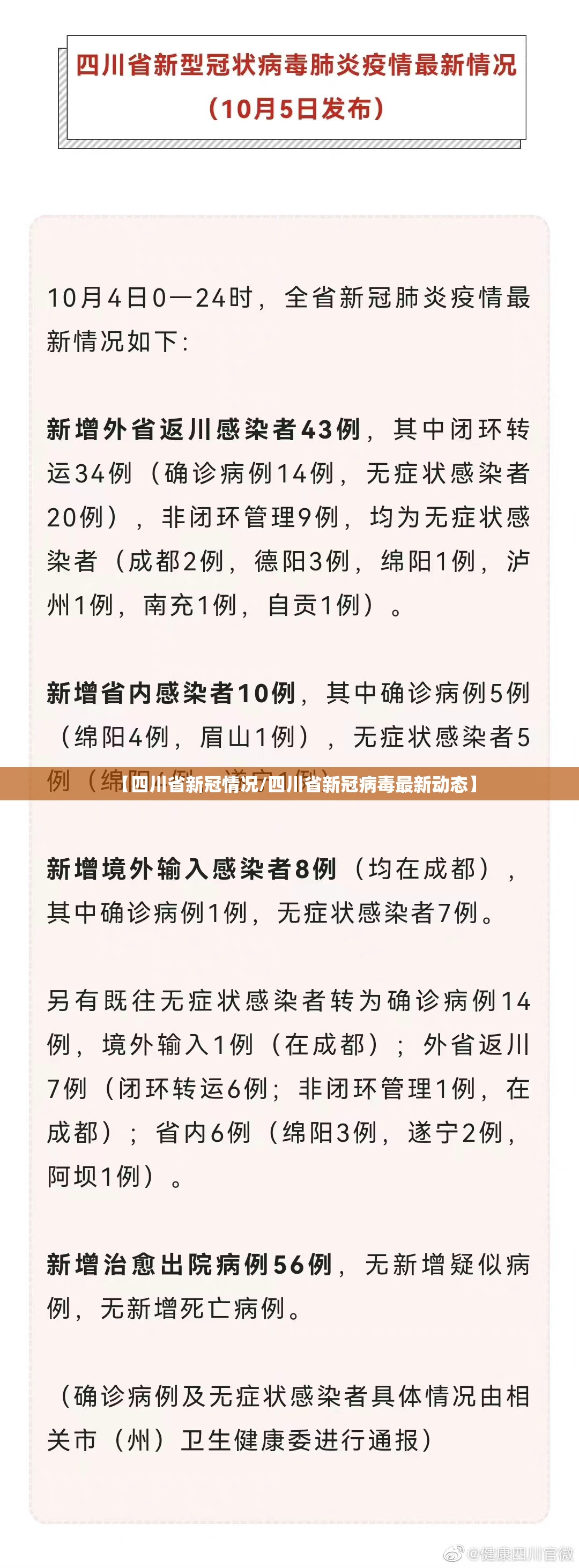 【四川省新冠情况/四川省新冠病毒最新动态】