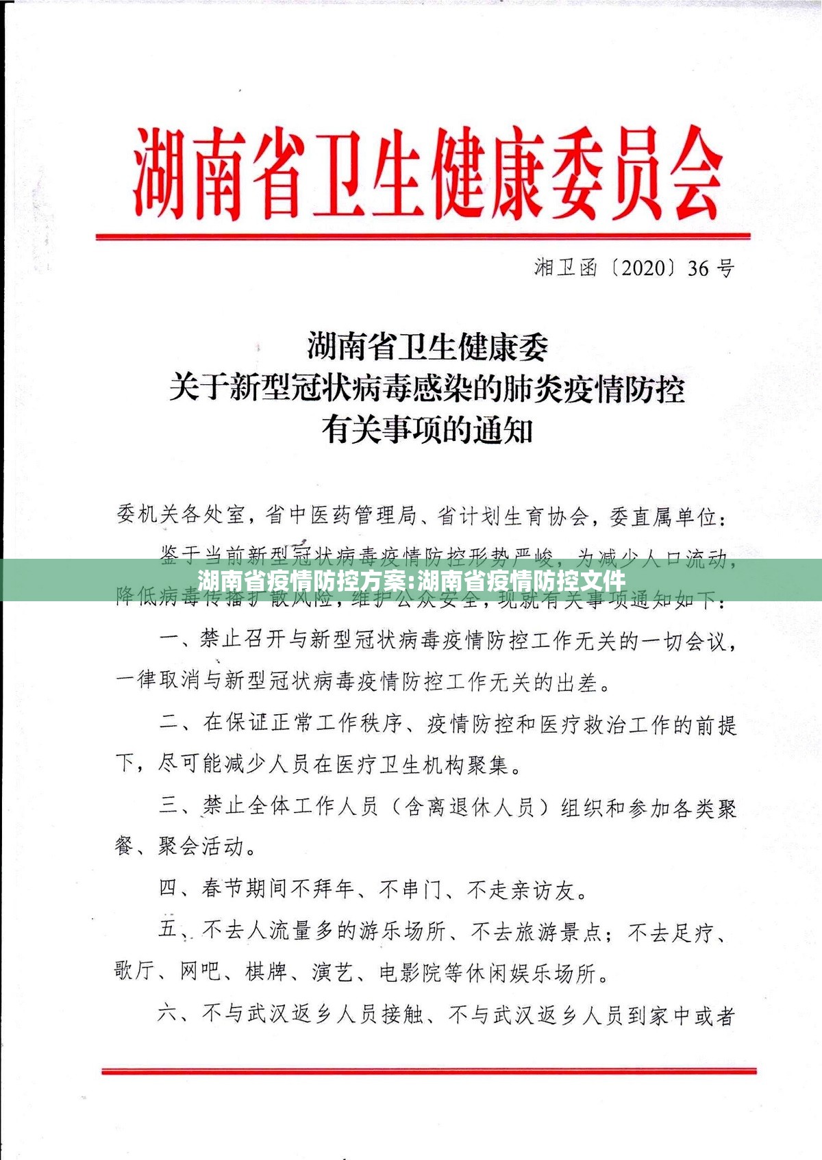湖南省疫情防控方案:湖南省疫情防控文件