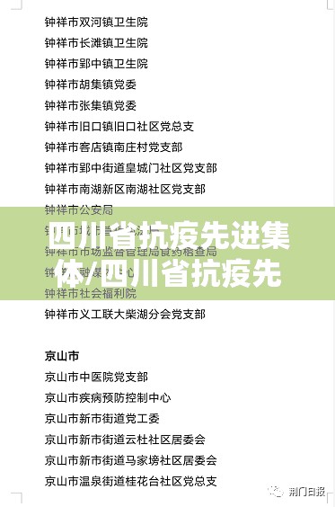 四川省抗疫先进集体/四川省抗疫先进集体公示