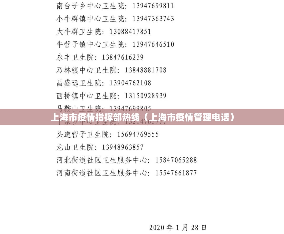 上海市疫情指挥部热线（上海市疫情管理电话）