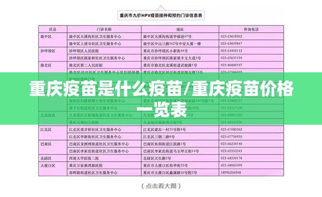 重庆疫苗是什么疫苗/重庆疫苗价格一览表