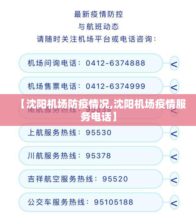 【沈阳机场防疫情况,沈阳机场疫情服务电话】