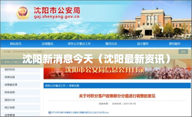 沈阳新消息今天（沈阳最新资讯）