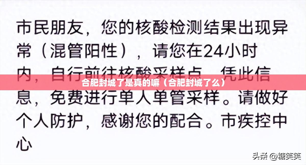 合肥封城了是真的嘛（合肥封城了么）