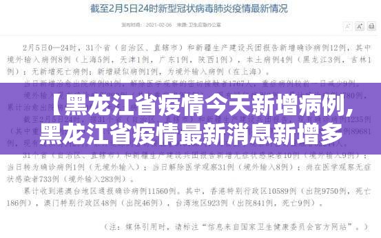 【黑龙江省疫情今天新增病例,黑龙江省疫情最新消息新增多少人3月2日】