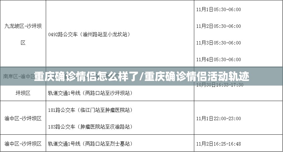 重庆确诊情侣怎么样了/重庆确诊情侣活动轨迹