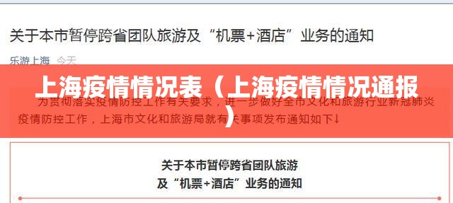 上海疫情情况表（上海疫情情况通报）