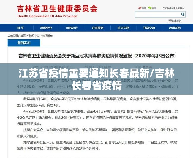 江苏省疫情重要通知长春最新/吉林长春省疫情