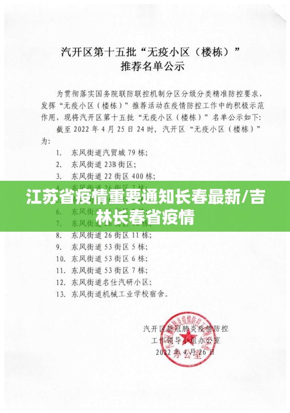 江苏省疫情重要通知长春最新/吉林长春省疫情