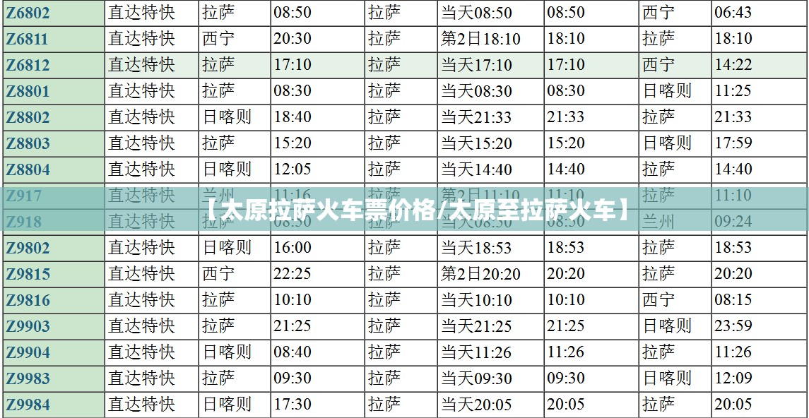 【太原拉萨火车票价格/太原至拉萨火车】