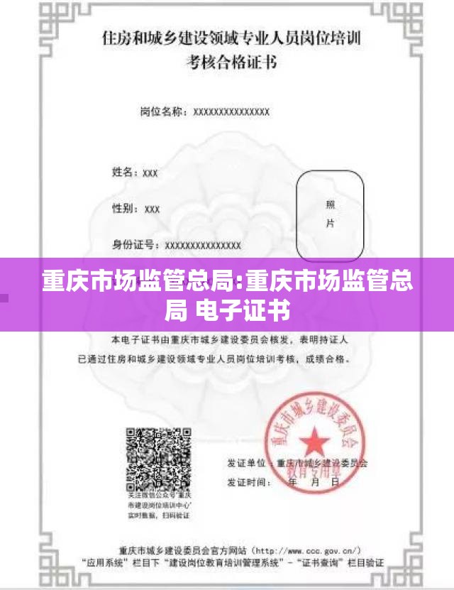 重庆市场监管总局:重庆市场监管总局 电子证书