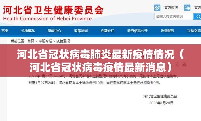 河北省冠状病毒肺炎最新疫情情况（河北省冠状病毒疫情最新消息）