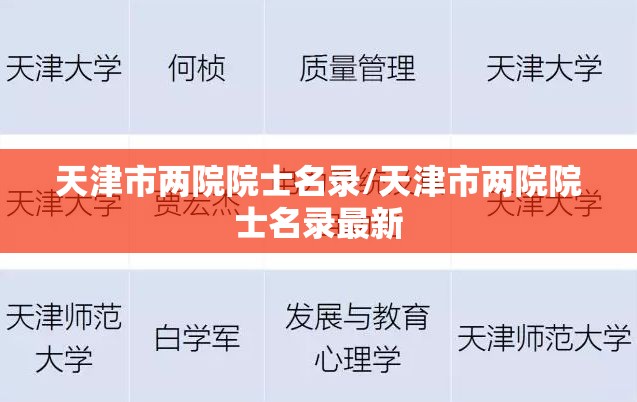 天津市两院院士名录/天津市两院院士名录最新
