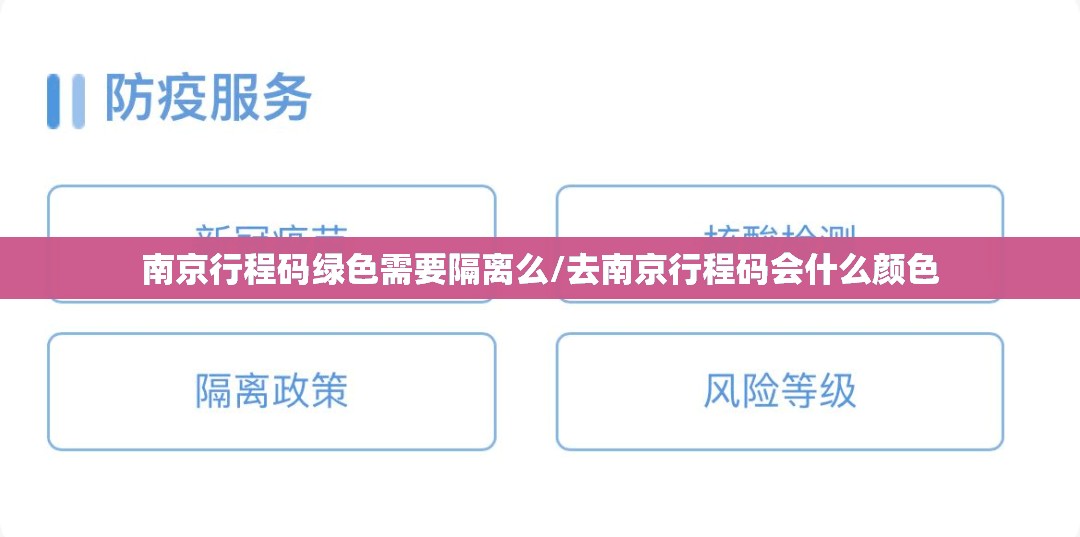 南京行程码绿色需要隔离么/去南京行程码会什么颜色