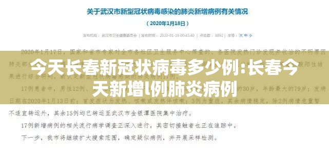 今天长春新冠状病毒多少例:长春今天新增l例肺炎病例