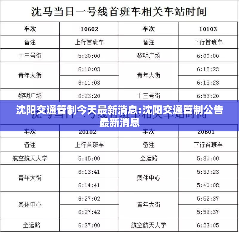 沈阳交通管制今天最新消息:沈阳交通管制公告最新消息