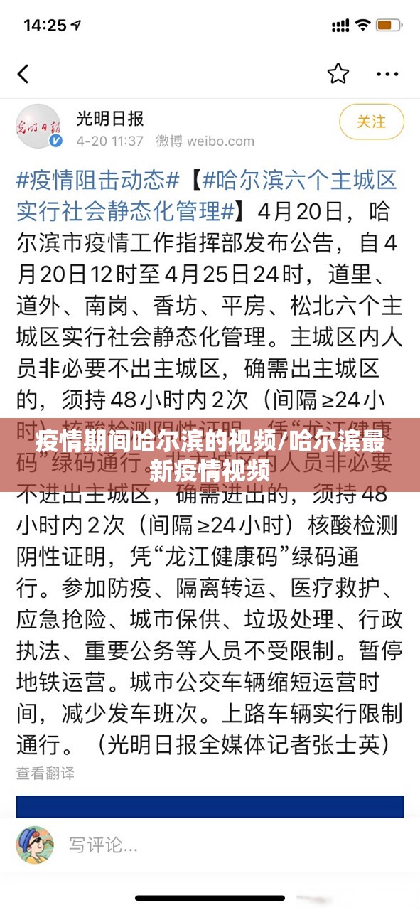 疫情期间哈尔滨的视频/哈尔滨最新疫情视频