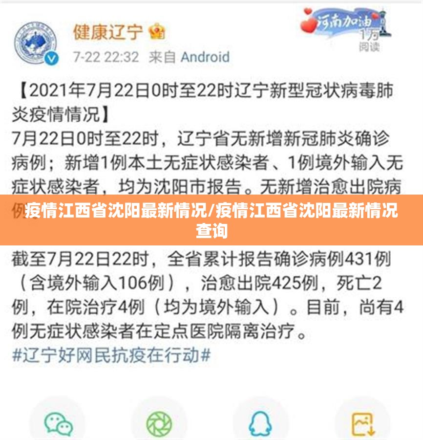 疫情江西省沈阳最新情况/疫情江西省沈阳最新情况查询