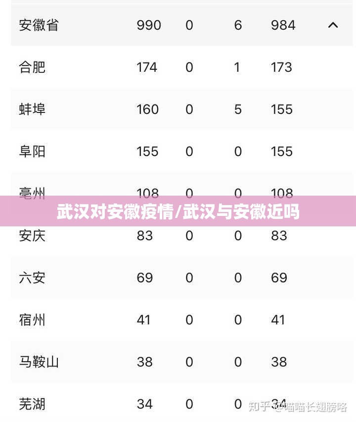 武汉对安徽疫情/武汉与安徽近吗
