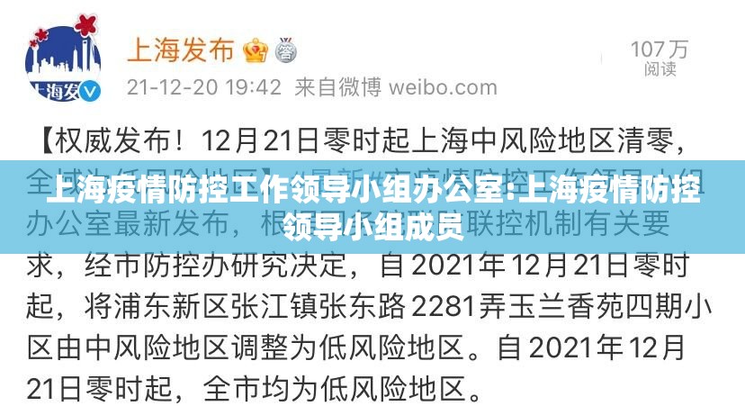 上海疫情防控工作领导小组办公室:上海疫情防控领导小组成员
