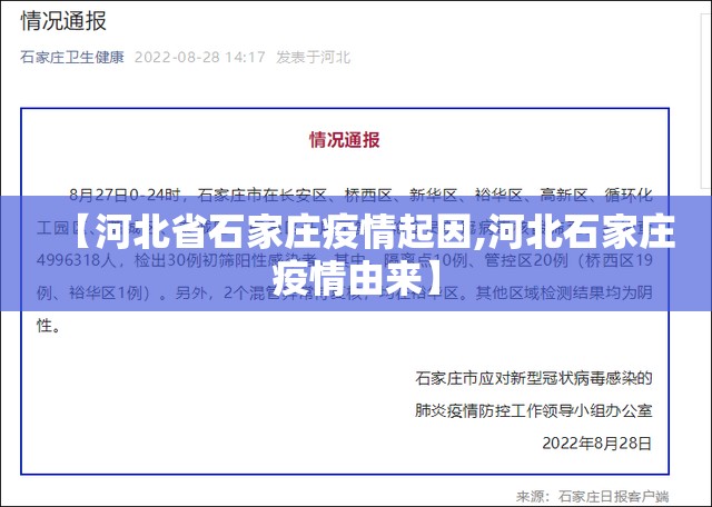 【河北省石家庄疫情起因,河北石家庄疫情由来】