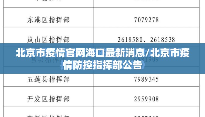 北京市疫情官网海口最新消息/北京市疫情防控指挥部公告