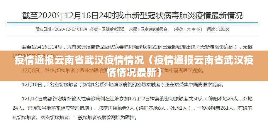 疫情通报云南省武汉疫情情况（疫情通报云南省武汉疫情情况最新）