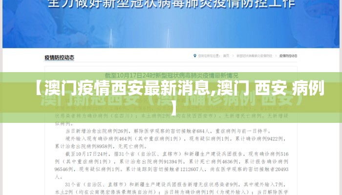 【澳门疫情西安最新消息,澳门 西安 病例】