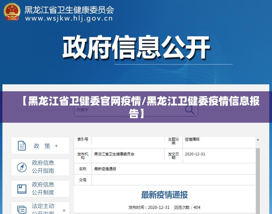 【黑龙江省卫健委官网疫情/黑龙江卫健委疫情信息报告】