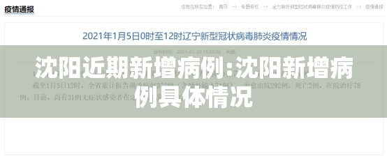 沈阳近期新增病例:沈阳新增病例具体情况