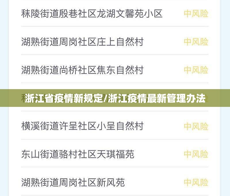 浙江省疫情新规定/浙江疫情最新管理办法