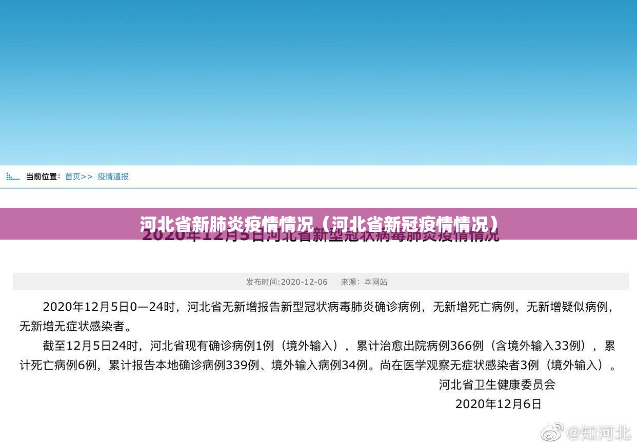 河北省新肺炎疫情情况（河北省新冠疫情情况）