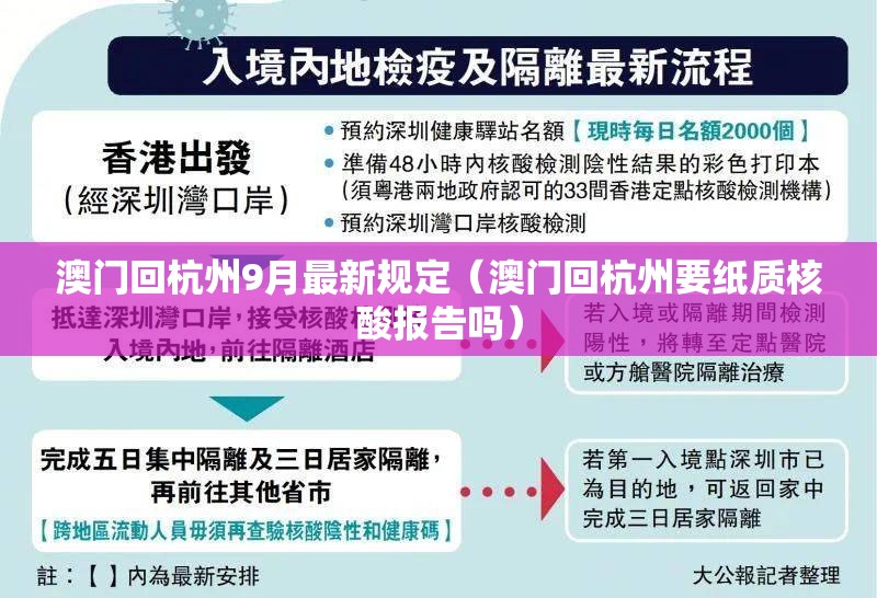 澳门回杭州9月最新规定（澳门回杭州要纸质核酸报告吗）