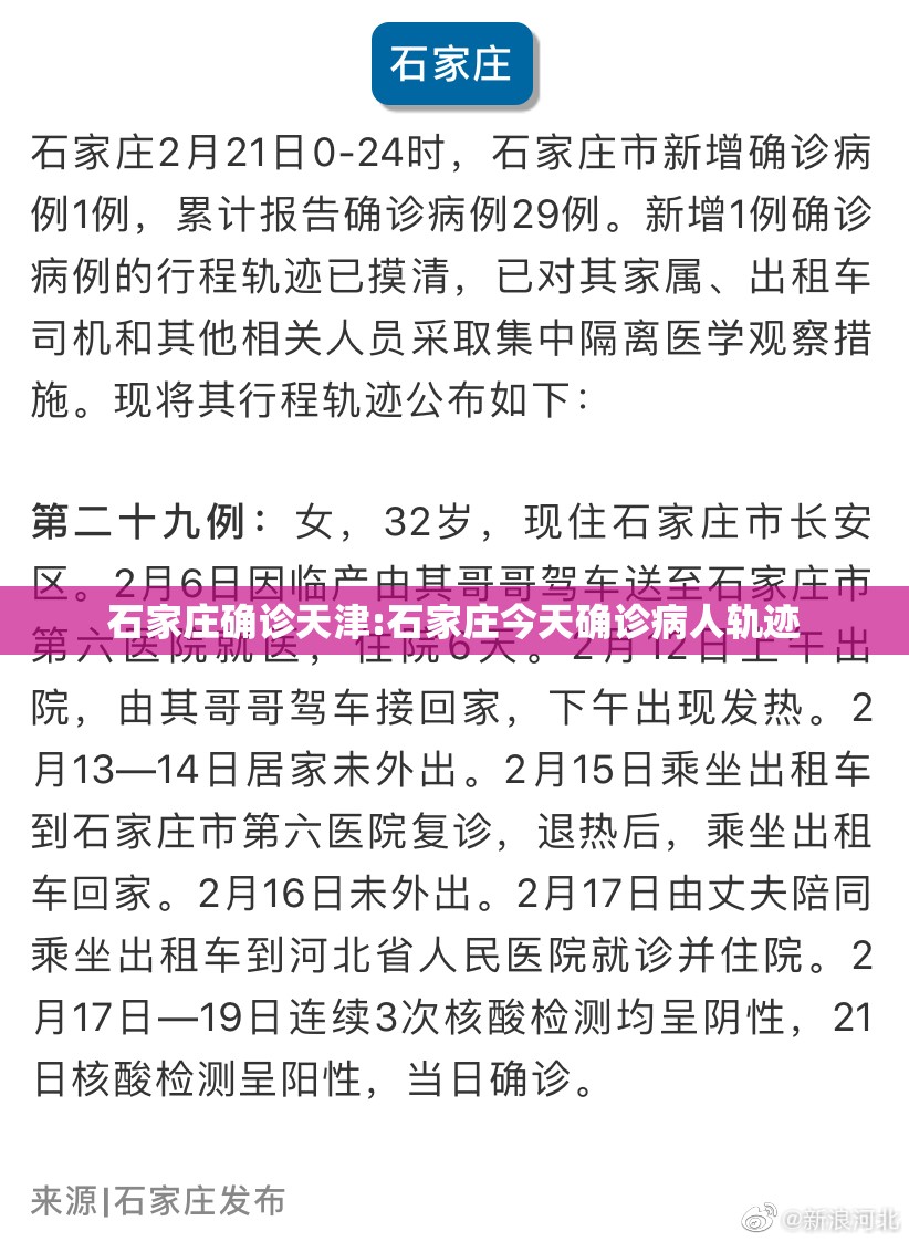 石家庄确诊天津:石家庄今天确诊病人轨迹
