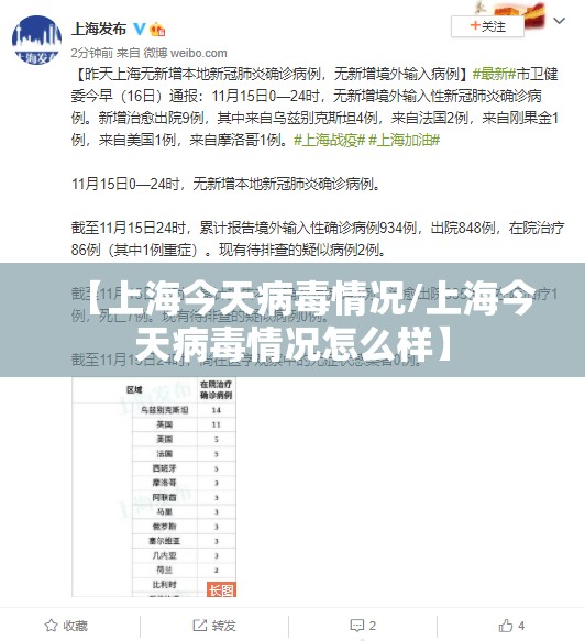 【上海今天病毒情况/上海今天病毒情况怎么样】