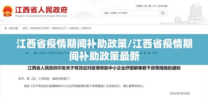 江西省疫情期间补助政策/江西省疫情期间补助政策最新