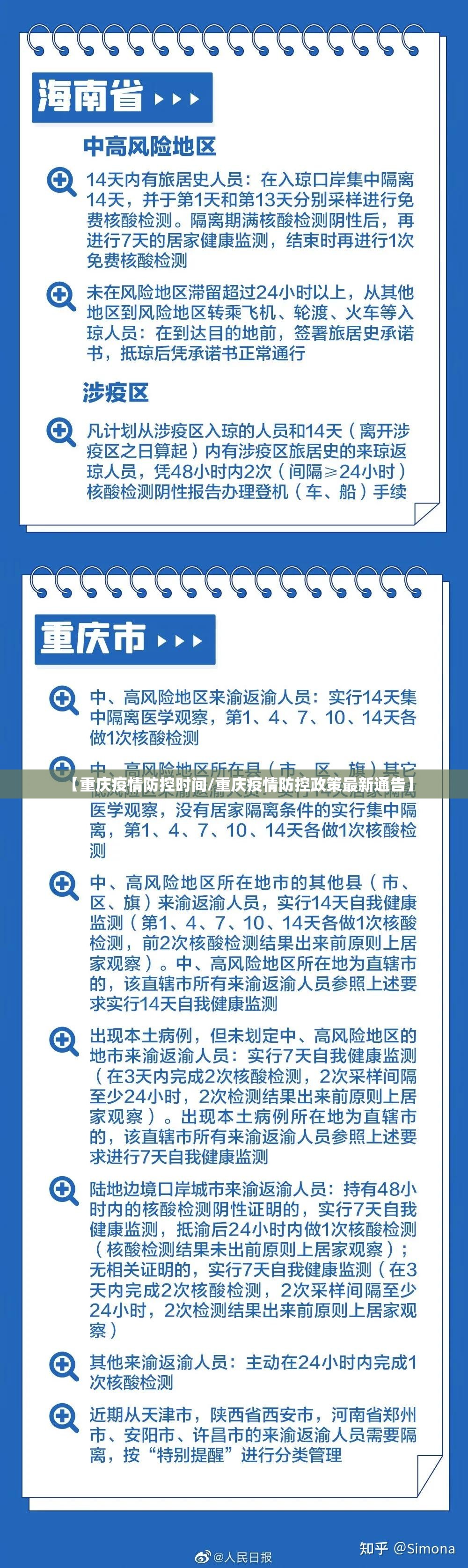 【重庆疫情防控时间/重庆疫情防控政策最新通告】