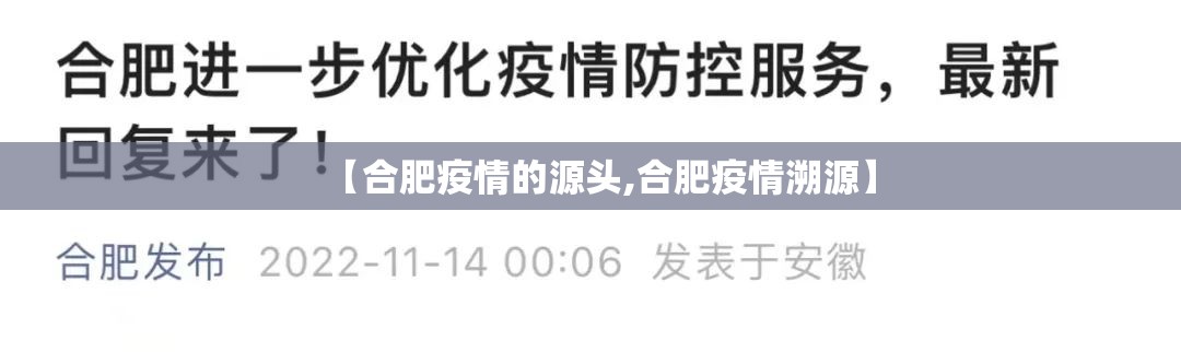 【合肥疫情的源头,合肥疫情溯源】