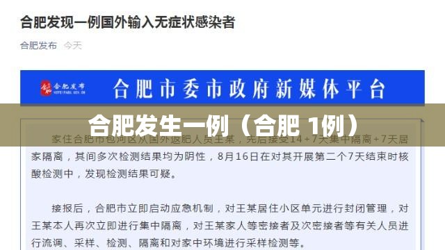 合肥发生一例（合肥 1例）