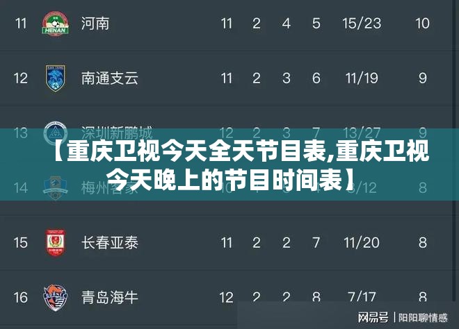 【重庆卫视今天全天节目表,重庆卫视今天晚上的节目时间表】