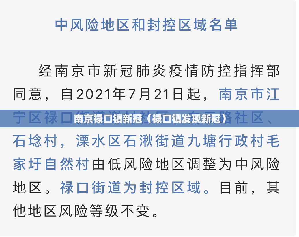 南京禄口镇新冠（禄口镇发现新冠）