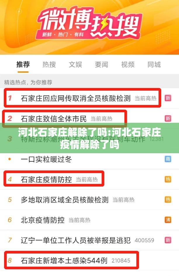 河北石家庄解除了吗:河北石家庄疫情解除了吗