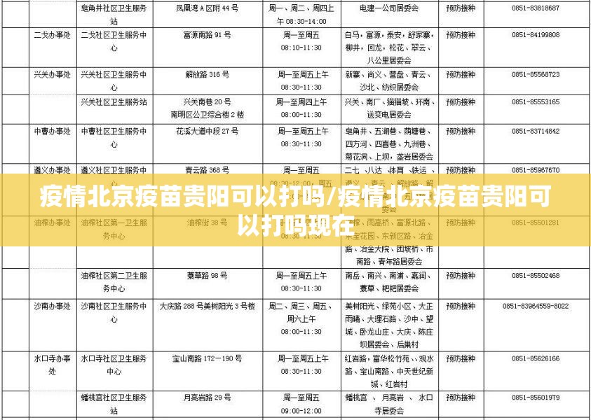 疫情北京疫苗贵阳可以打吗/疫情北京疫苗贵阳可以打吗现在