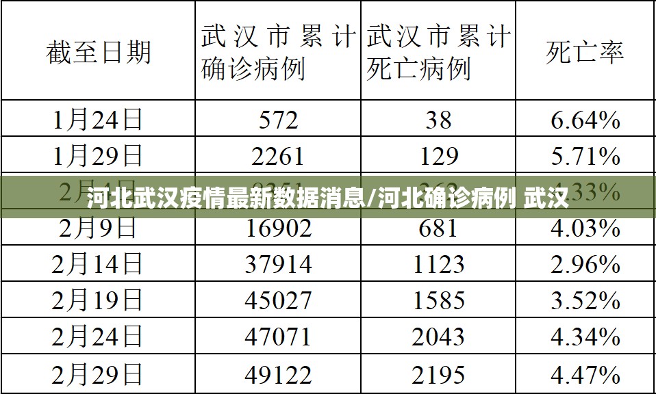 河北武汉疫情最新数据消息/河北确诊病例 武汉