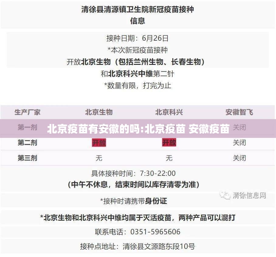 北京疫苗有安徽的吗:北京疫苗 安徽疫苗