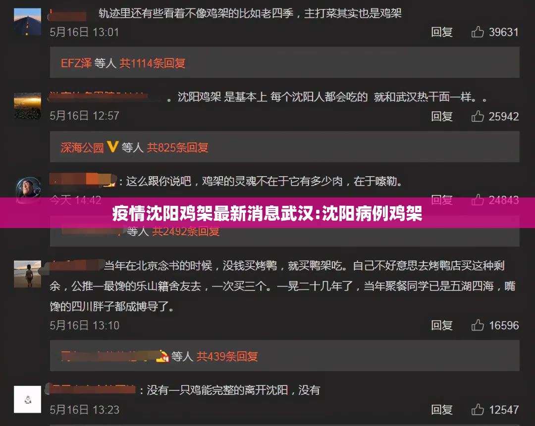 疫情沈阳鸡架最新消息武汉:沈阳病例鸡架