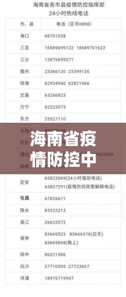 海南省疫情防控中心电话:海南省疫情防控中心24小时咨询电话