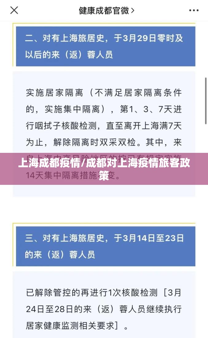 上海成都疫情/成都对上海疫情旅客政策
