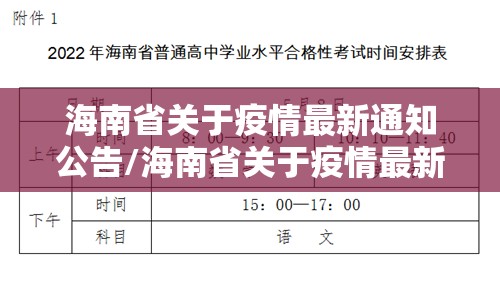 海南省关于疫情最新通知公告/海南省关于疫情最新通知公告文件